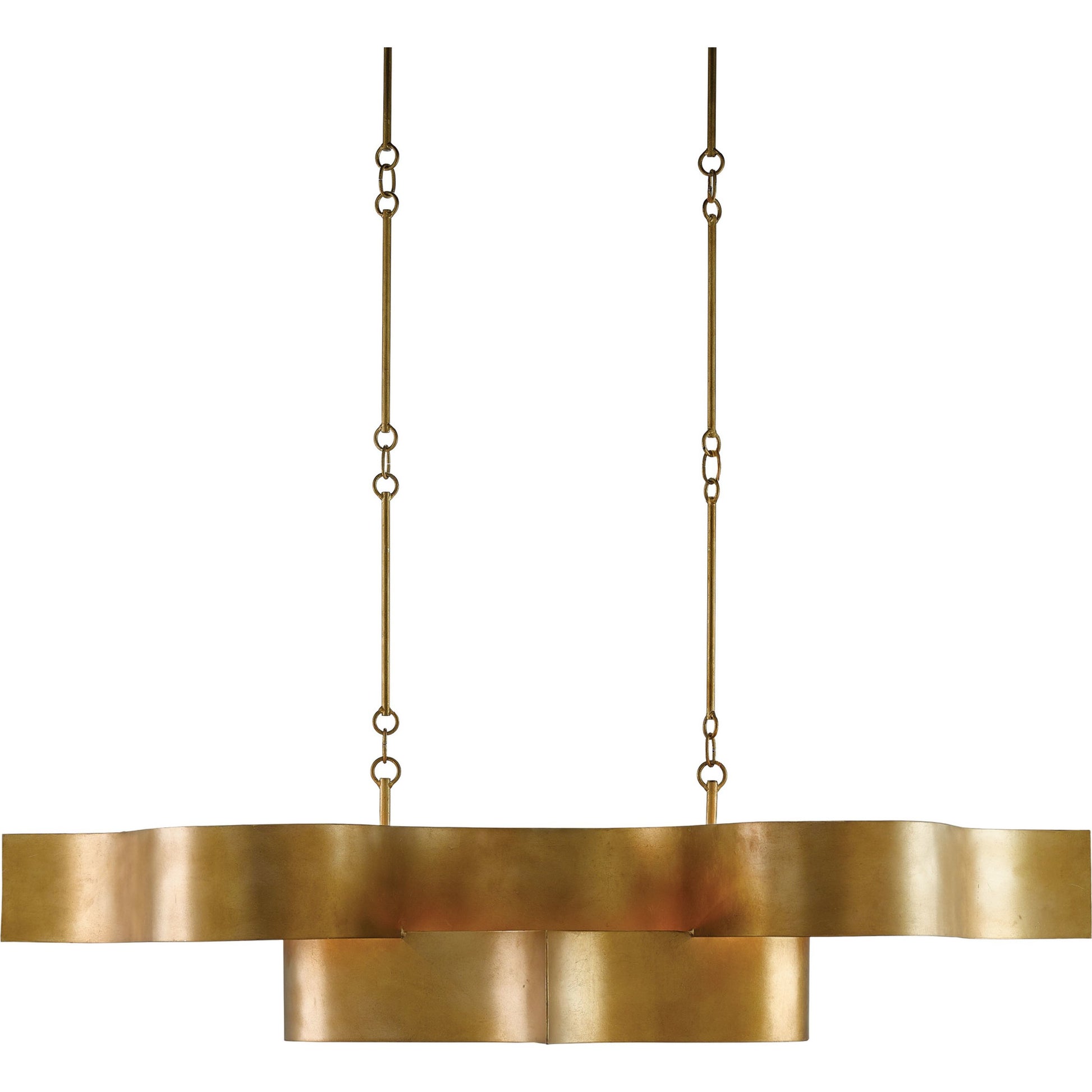 Grand Lotus Oval Chandelier by Currey and Company. Made from wrought iron in a modern style.