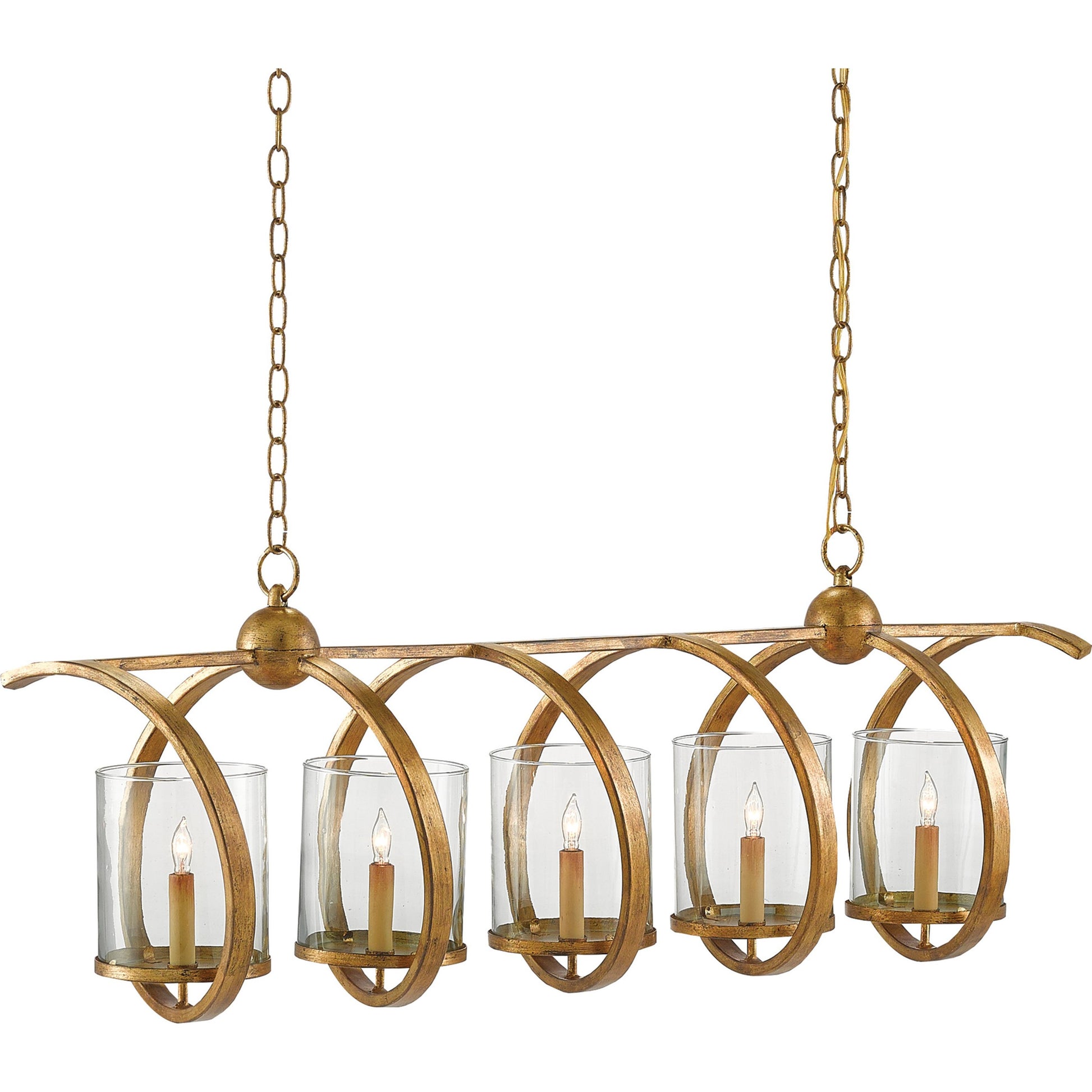 Maximus Chandelier by Currey and Company. Made from wrought iron, glass in a modern style.