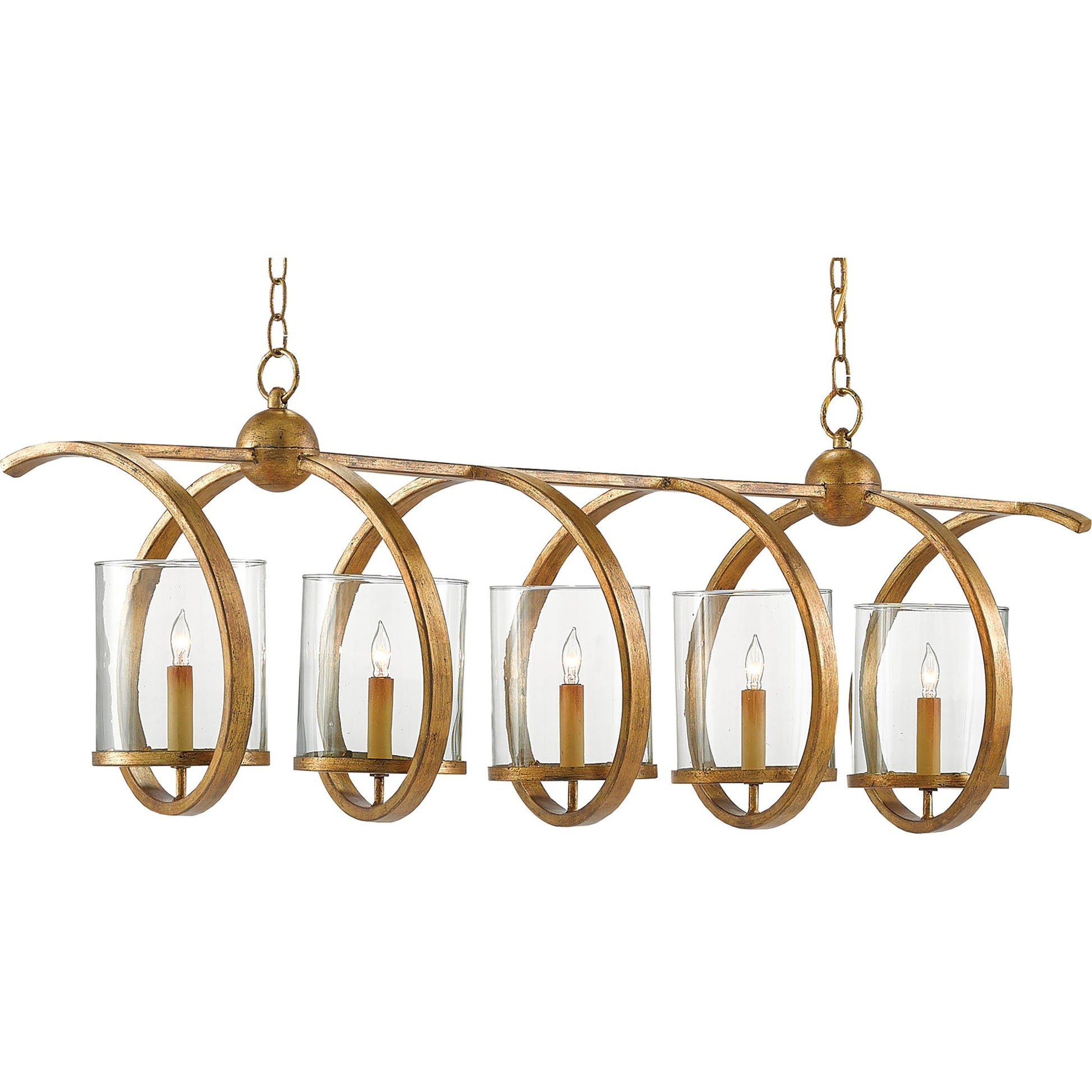 Maximus Chandelier by Currey and Company. Made from wrought iron, glass in a modern style.