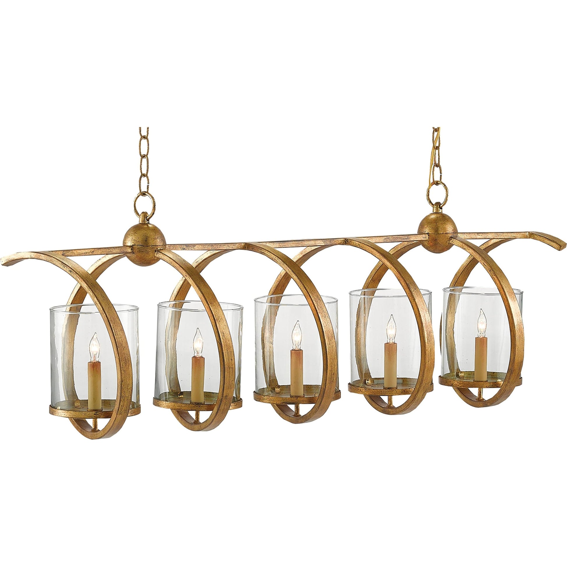 Maximus Chandelier by Currey and Company. Made from wrought iron, glass in a modern style.