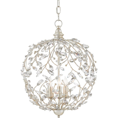 Crystal Bud Sphere Chandelier by Currey and Company. Made from wrought iron, crystal in a traditional style.