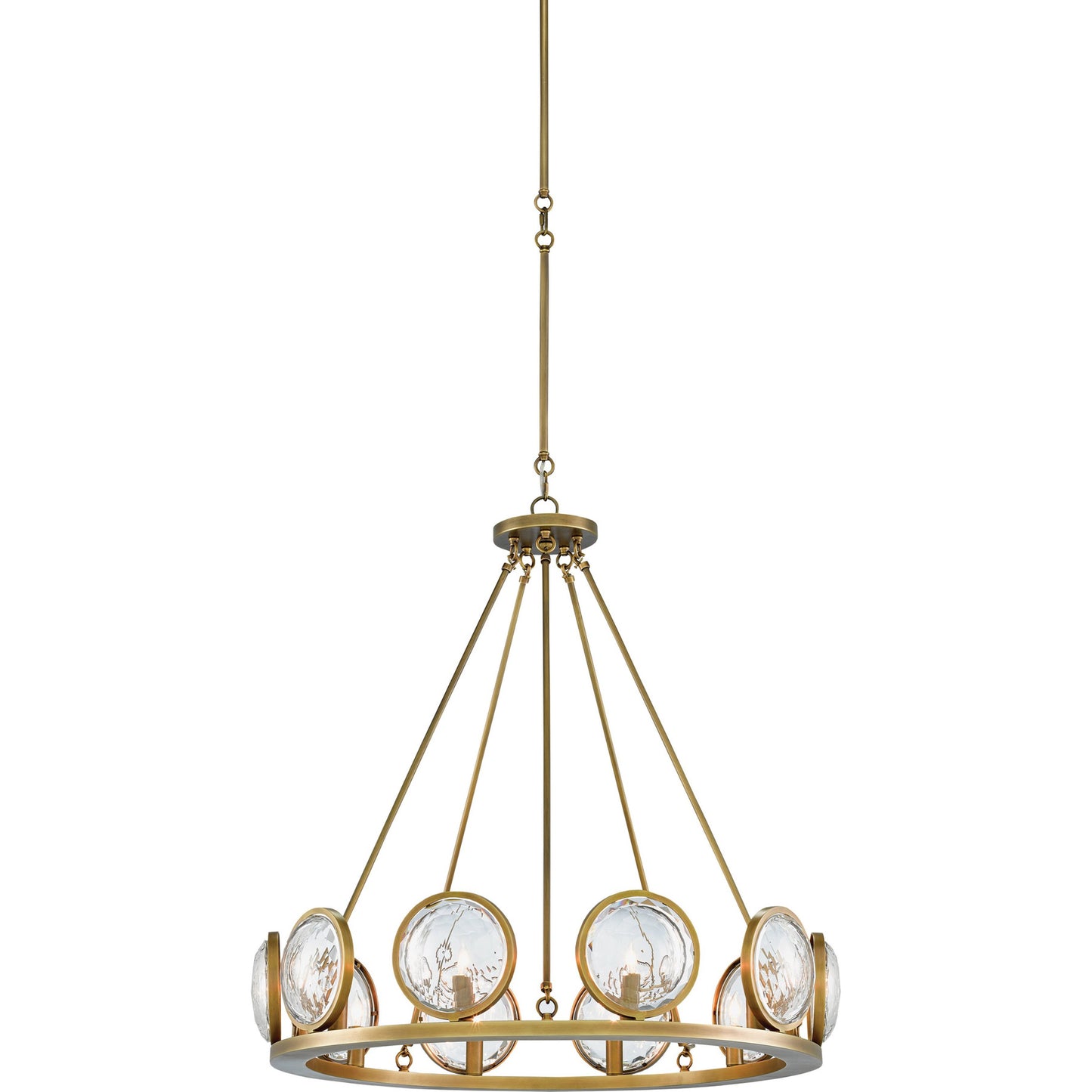 003 S-223587 | Additional Silo | Marjiescope Chandelier by Currey and Company in antique brass. Made from metal, brass, prism optic crystal in a traditional style.