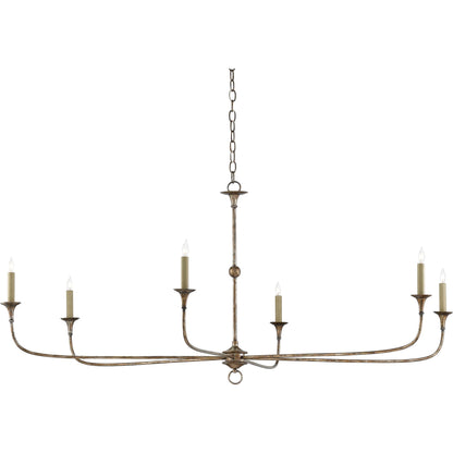 Nottaway Chandelier by Currey and Company. Made from wrought iron in a modern style.