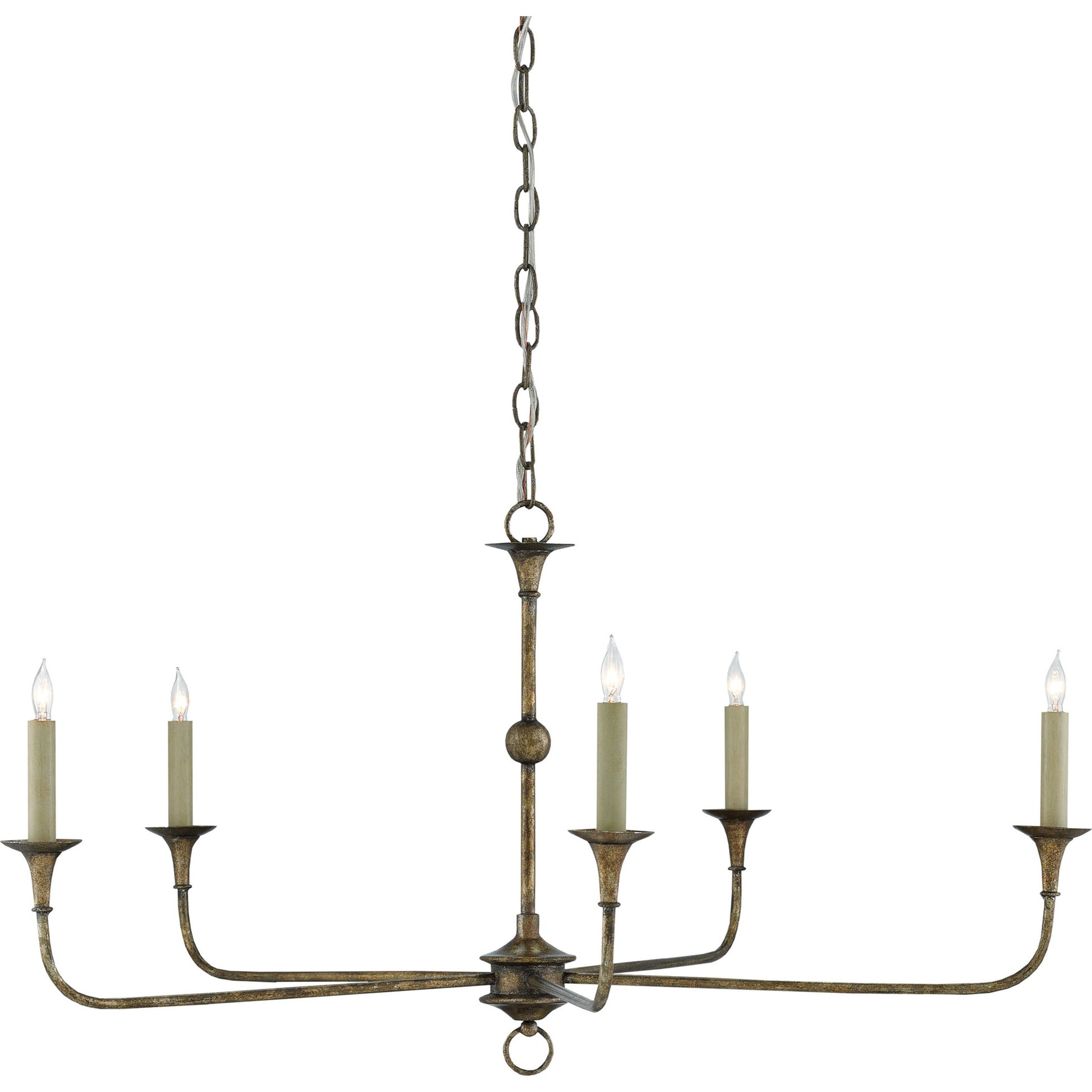 Nottaway Chandelier by Currey and Company. Made from wrought iron in a modern style.