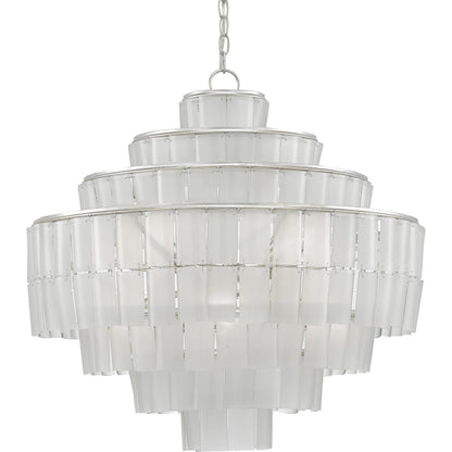Sommelier Chandelier by Currey and Company. Made from wrought iron, bottle glass in a modern style.