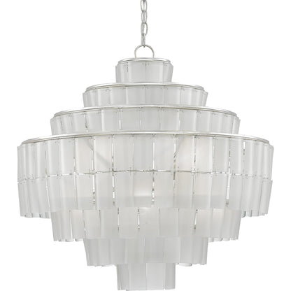 Sommelier Chandelier by Currey and Company. Made from wrought iron, bottle glass in a modern style.