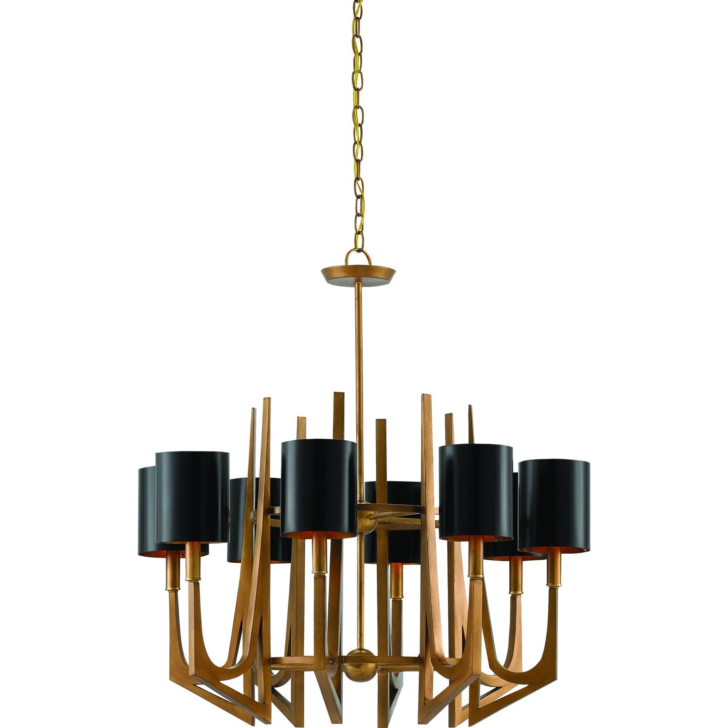 002 S-291337 | Additional Silo | Umberto Chandelier by Currey and Company in brass. Made from wrought iron in a modern style.