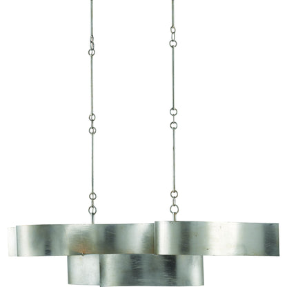 Grand Lotus Oval Chandelier by Currey and Company. Made from wrought iron in a modern style.
