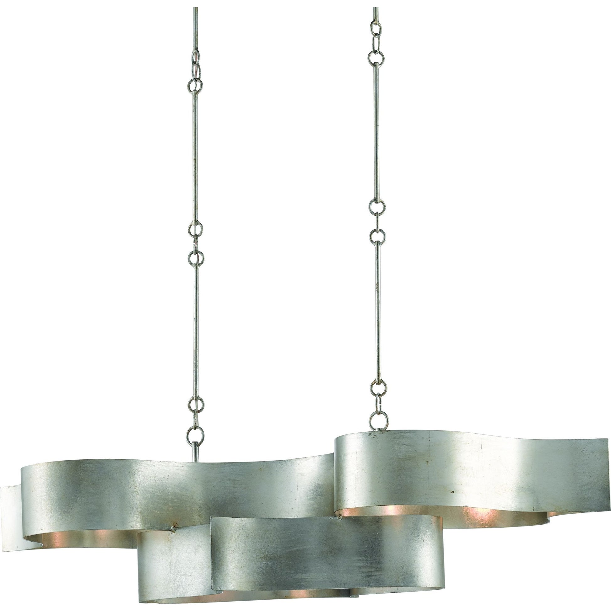 Grand Lotus Oval Chandelier by Currey and Company. Made from wrought iron in a modern style.
