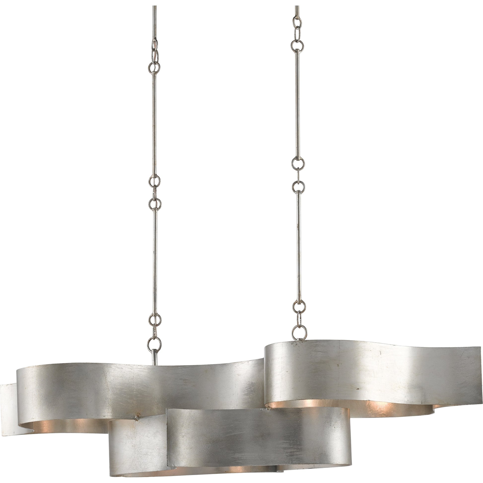 Grand Lotus Oval Chandelier by Currey and Company. Made from wrought iron in a modern style.