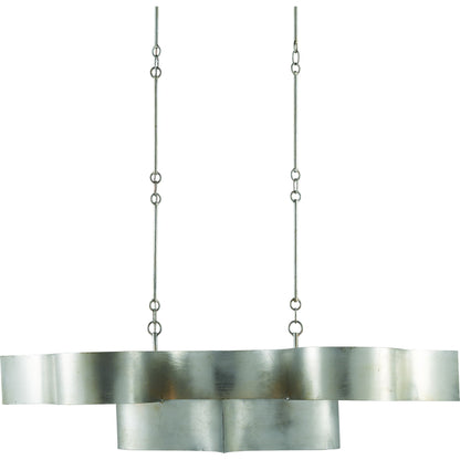 Grand Lotus Oval Chandelier by Currey and Company. Made from wrought iron in a modern style.