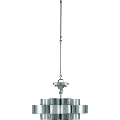 Grand Lotus Pendant/Semi-Flush Mount by Currey and Company. Made from wrought iron in a modern style.