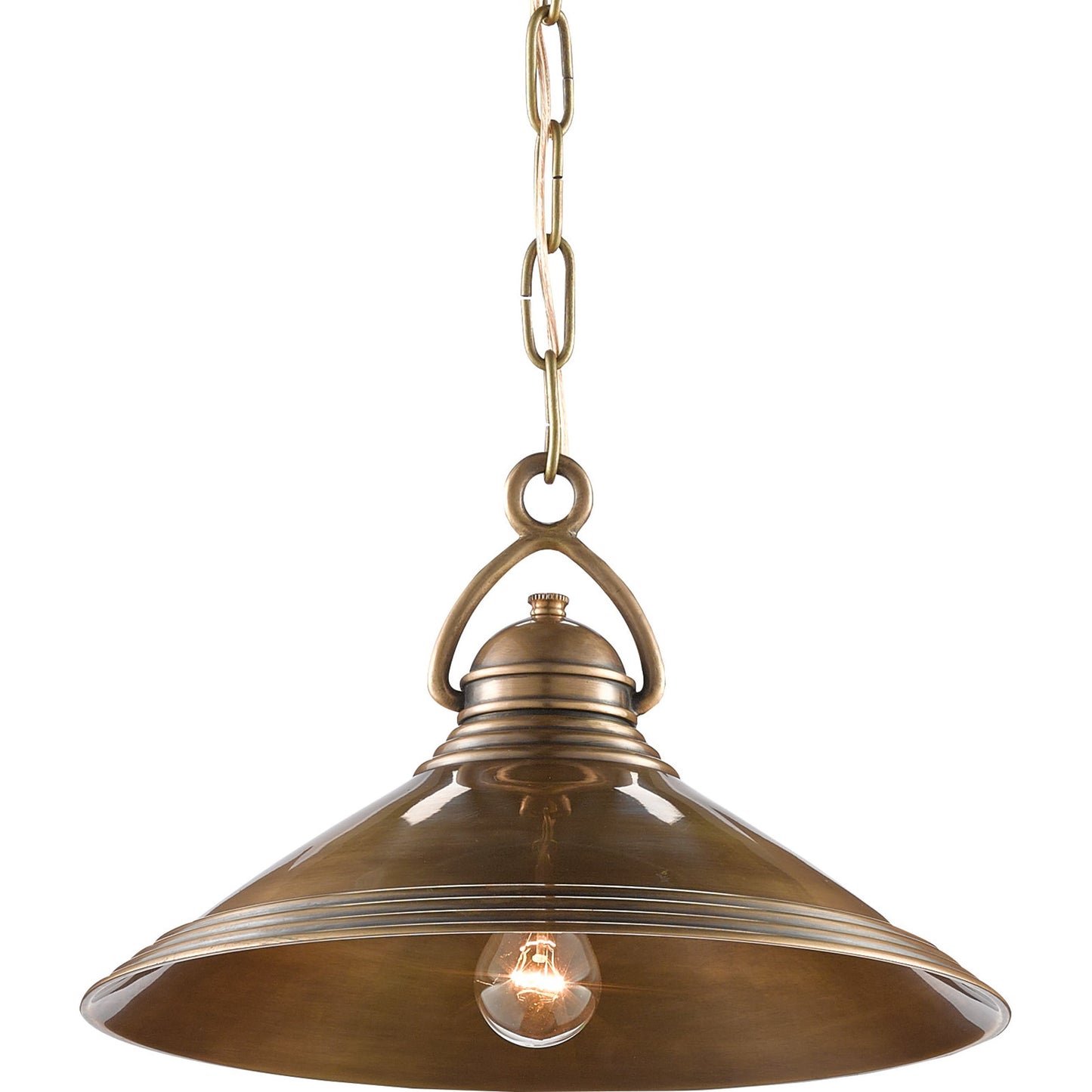 004 S-336324 | Additional Silo | Weybright Pendant by Currey and Company in vintage brass. Made from brass in a modern style.