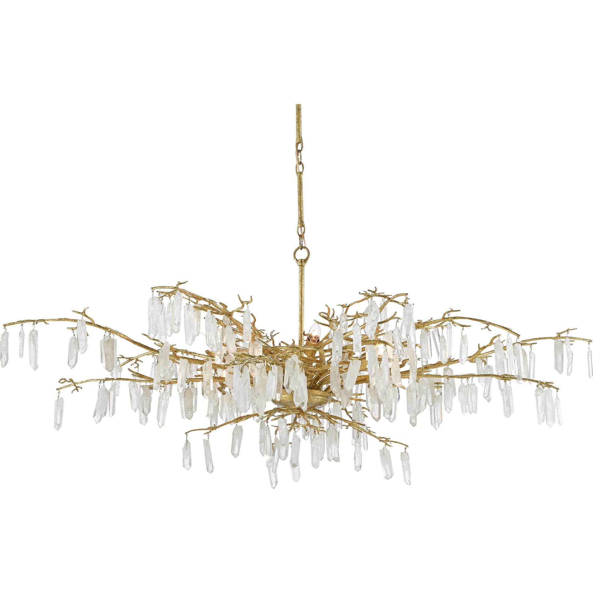 Forest Dawn Chandelier by Currey and Company. Made from wrought iron, crystal in a eclectic & global style.
