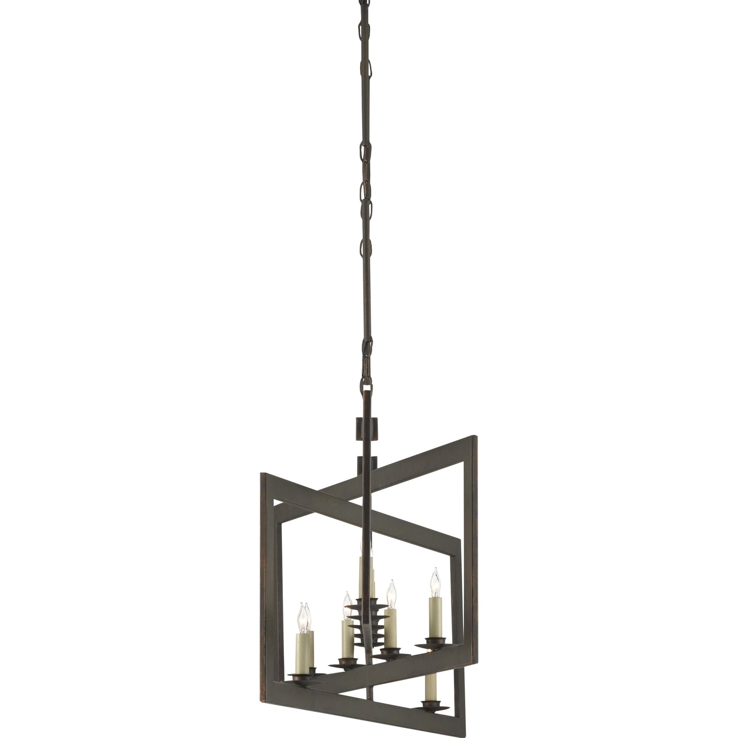 004 SR-767928 | Additional Silo | Middleton Rectangular Chandelier by Currey and Company. Made from wrought iron in a modern style.