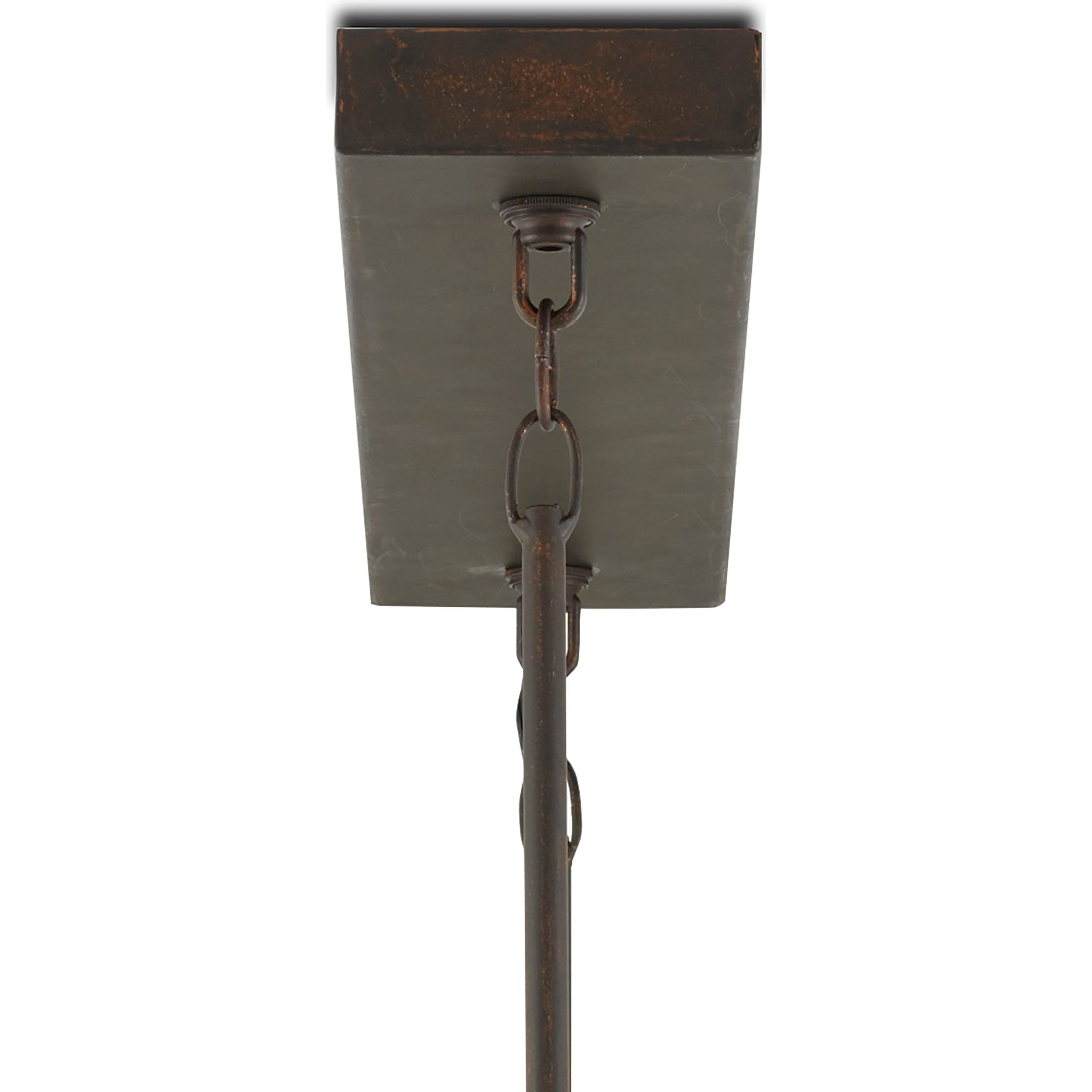 Middleton Rectangular Chandelier by Currey and Company. Made from wrought iron in a modern style.