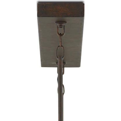 Middleton Rectangular Chandelier by Currey and Company. Made from wrought iron in a modern style.