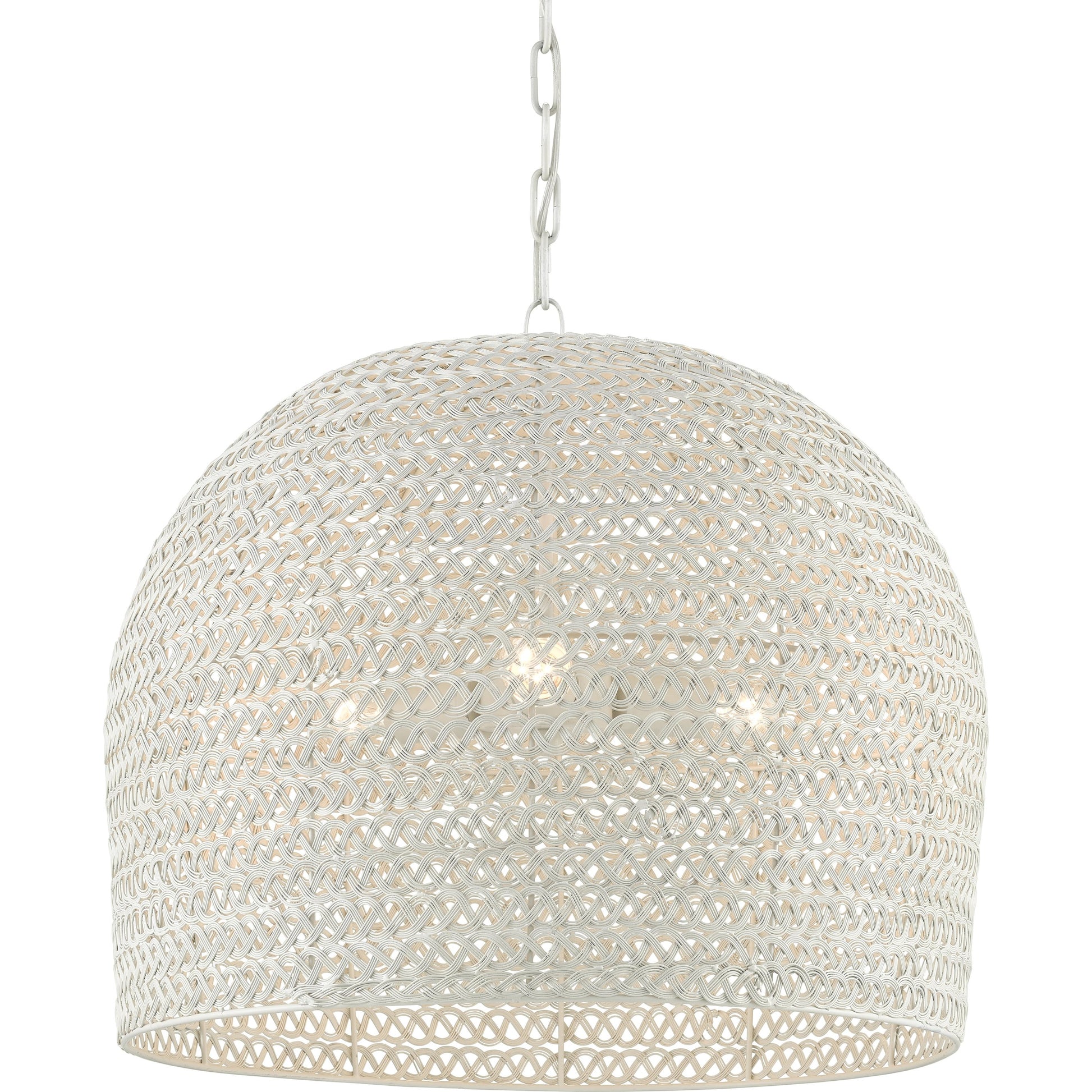 Piero Chandelier by Currey and Company in white. Made from unique in a coastal style.