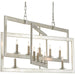 Middleton Rectangular Chandelier by Currey and Company. Made from wrought iron in a modern style.