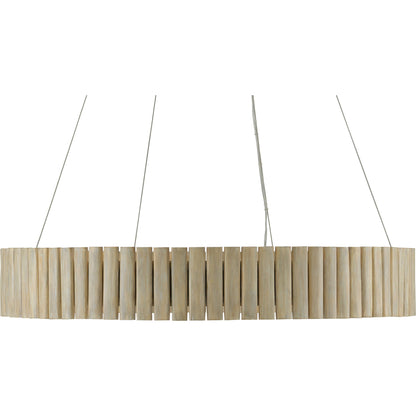 Tetterby Chandelier by Currey and Company in light taupe, smokewood. Made from wrought iron, bamboo in a coastal style.