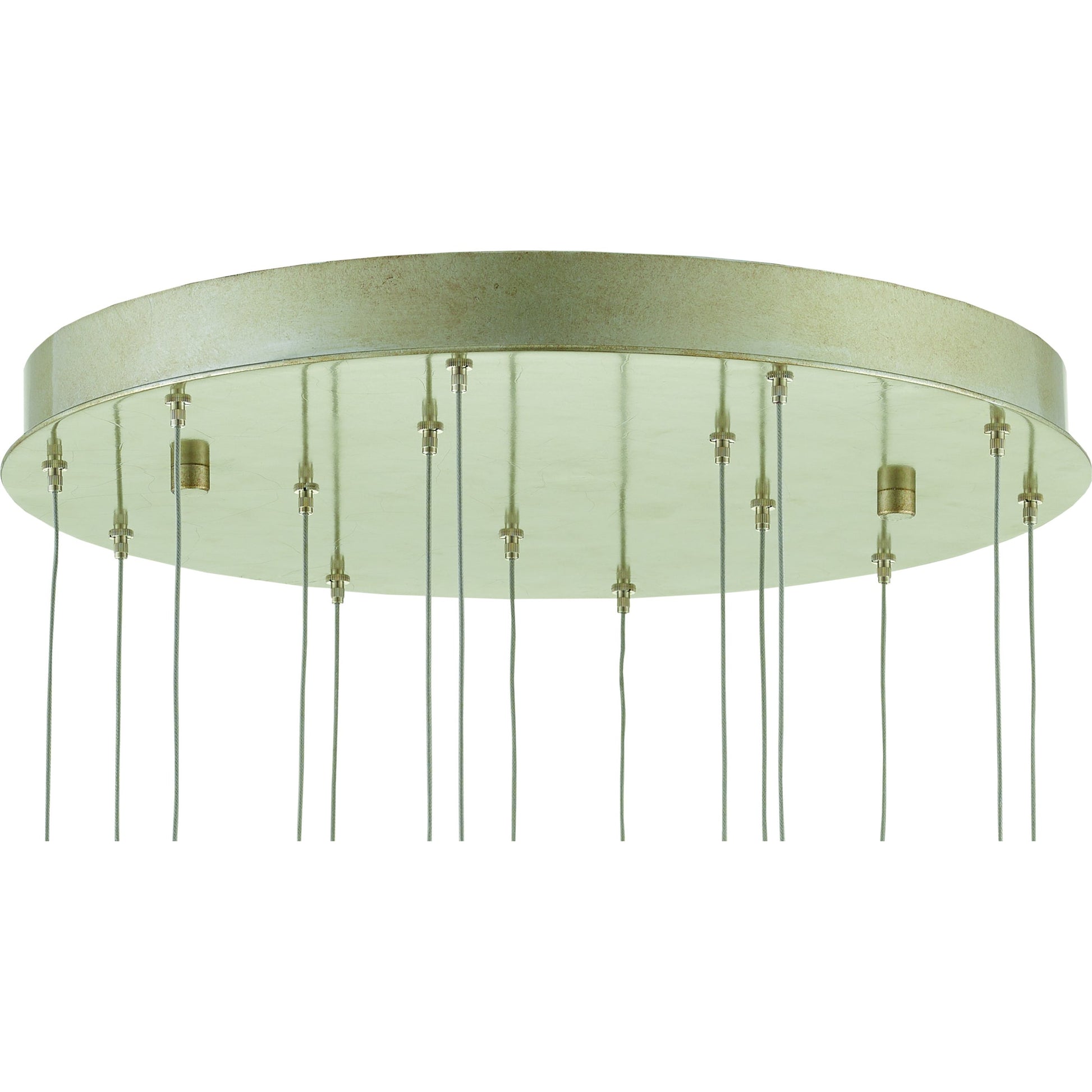 Crystal Bud Pendant by Currey and Company in painted silver, contemporary silver leaf. Made from crystal, wrought iron in a transitional style.