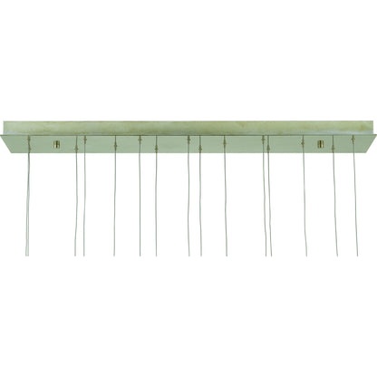 Crystal Bud Linear Pendant by Currey and Company in painted silver, contemporary silver leaf. Made from crystal, wrought iron in a transitional style.