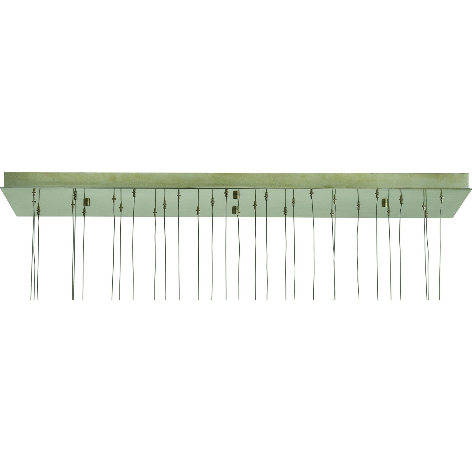 Crystal Bud Linear Pendant by Currey and Company in painted silver, contemporary silver leaf. Made from crystal, wrought iron in a transitional style.