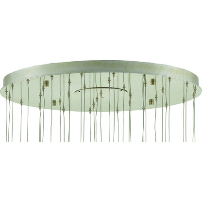 Catrice Pendant by Currey and Company in painted silver, contemporary silver leaf, natural shell. Made from capiz shell, wrought iron in a coastal style.