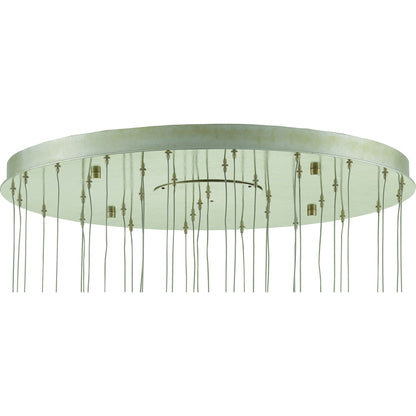 Catrice Pendant by Currey and Company in painted silver, contemporary silver leaf, natural shell. Made from capiz shell, wrought iron in a coastal style.