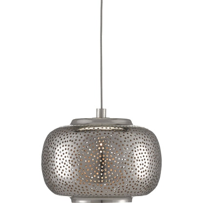 Pepper Pendant by Currey and Company in painted silver, nickel. Made from metal in a modern style.
