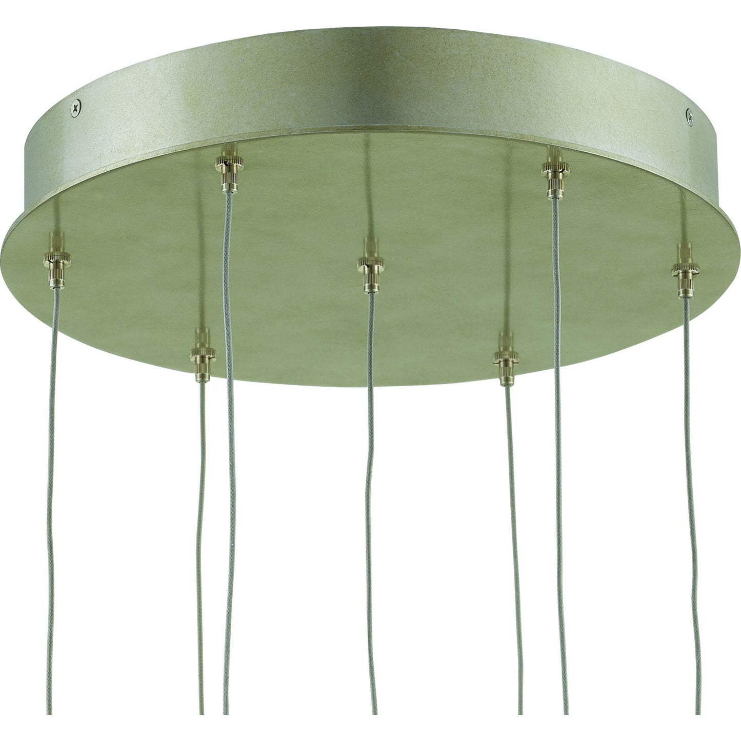 011 SR-890053 | Closeup | Birds Nest Pendant by Currey and Company in painted silver, clear. Made from metal, glass bead in a modern style.