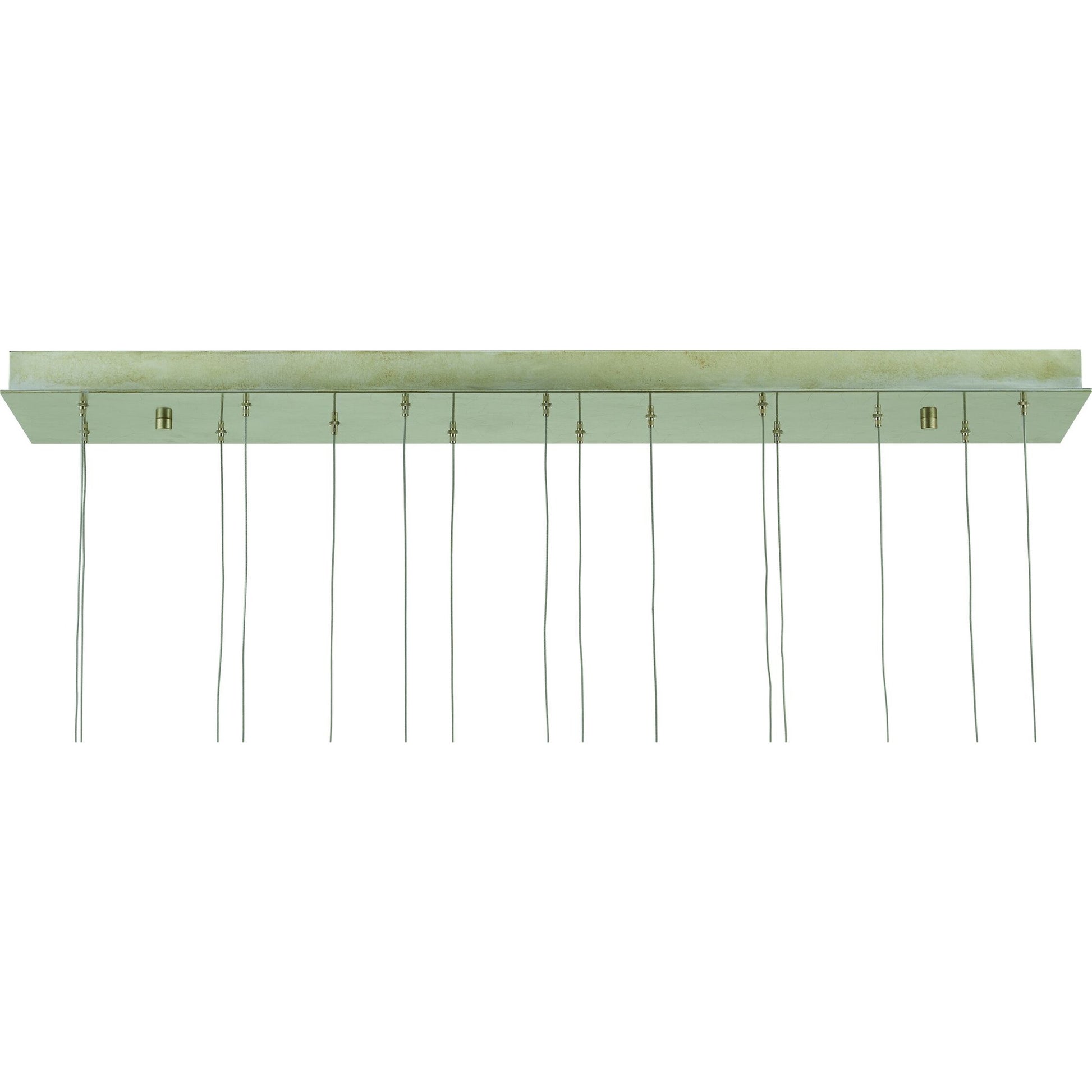 Birds Nest Linear 30-LIGHT Multi-Drop Pendant by Currey and Company in painted silver, clear. Made from metal, glass bead in a modern style.