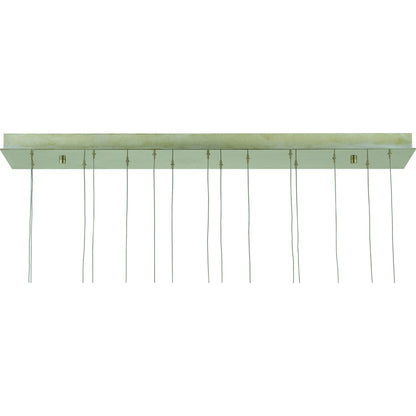 Birds Nest Linear 30-LIGHT Multi-Drop Pendant by Currey and Company in painted silver, clear. Made from metal, glass bead in a modern style.