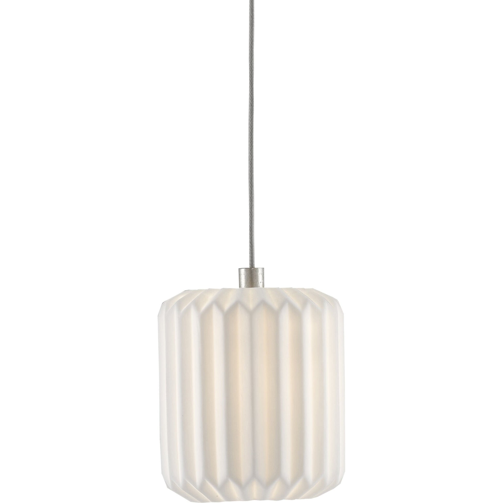 Dove Pendant by Currey and Company in painted silver, white. Made from metal, ceramic in a modern style.