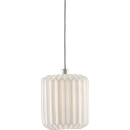 Dove Pendant by Currey and Company in painted silver, white. Made from metal, ceramic in a modern style.