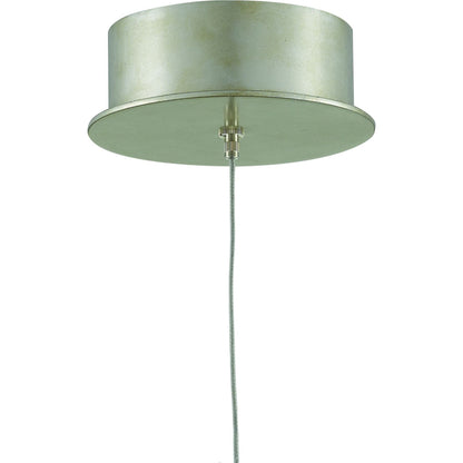 Dove Pendant by Currey and Company in painted silver, white. Made from metal, ceramic in a modern style.