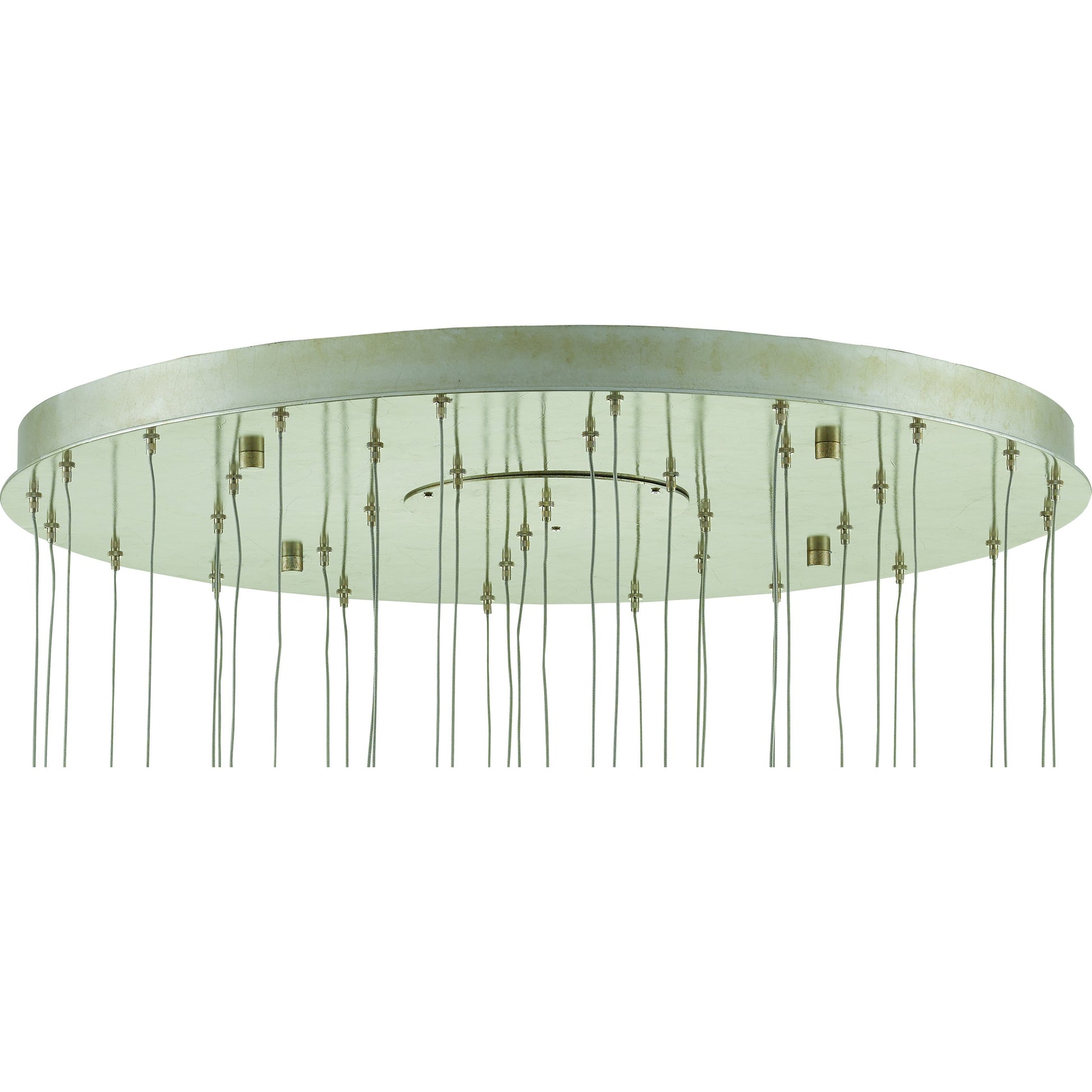 Finhorn 36-Light Round Multi-Drop Pendant by Currey and Company in painted silver, pearl. Made from metal, mother of pearl in a modern style.