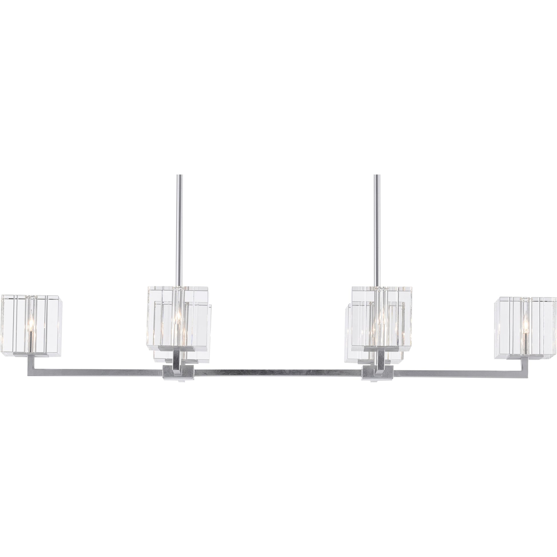 Valerio Chandelier by Currey and Company in silver leaf. Made from metal, optic crystal in a modern style.