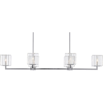 Valerio Chandelier by Currey and Company in silver leaf. Made from metal, optic crystal in a modern style.