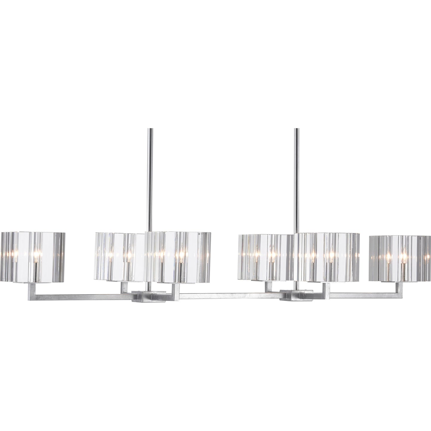 003 SR-912627 | Additional Silo | Valerio Chandelier by Currey and Company in silver leaf. Made from metal, optic crystal in a modern style.