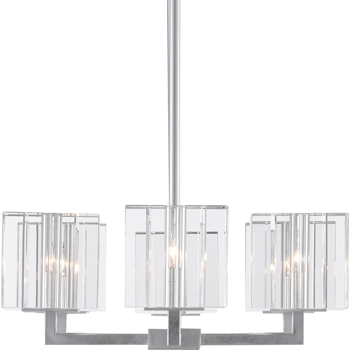 005 SR-912627 | Additional Silo | Valerio Chandelier by Currey and Company in silver leaf. Made from metal, optic crystal in a modern style.