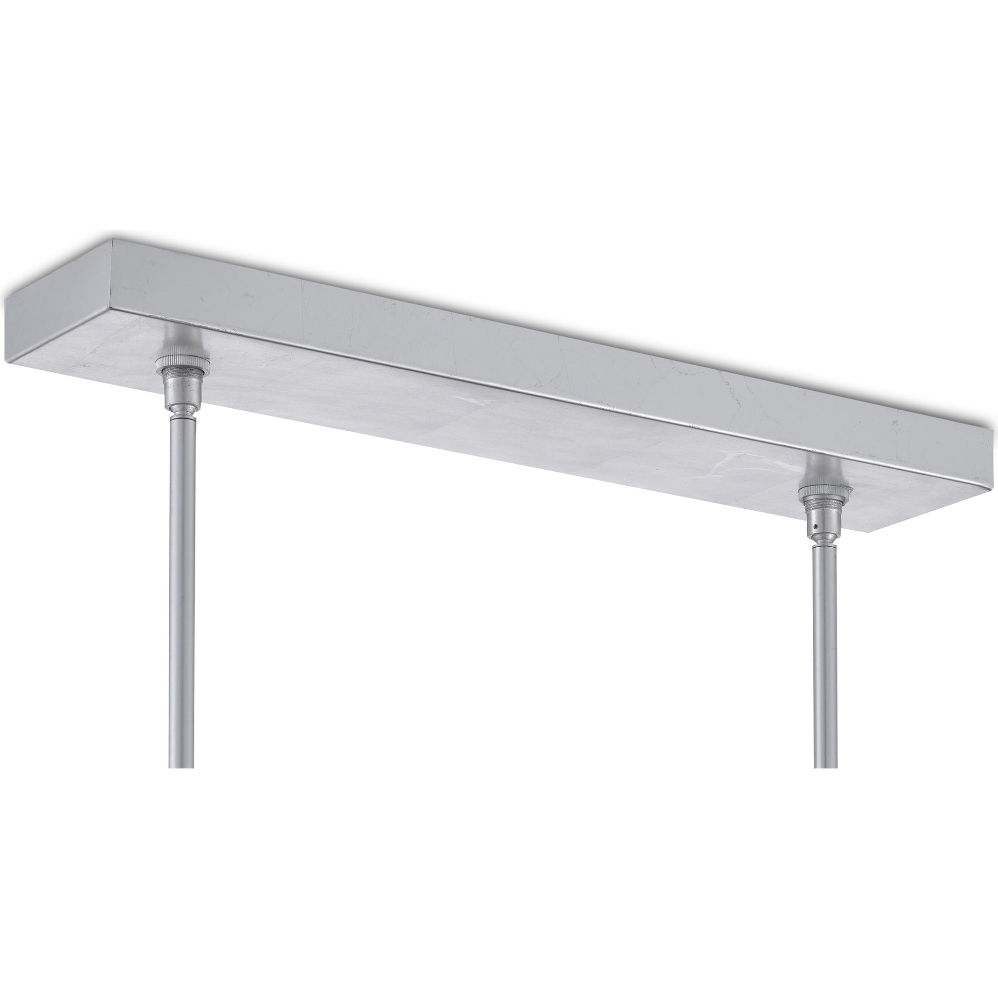 Valerio Chandelier by Currey and Company in silver leaf. Made from metal, optic crystal in a modern style.