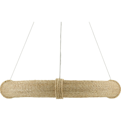 Portmeirion Chandelier by Currey and Company in satin black, abaca rope. Made from wrought iron, abaca rope in a coastal style.