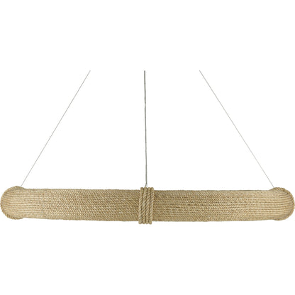 Portmeirion Chandelier by Currey and Company in satin black, abaca rope. Made from wrought iron, abaca rope in a coastal style.