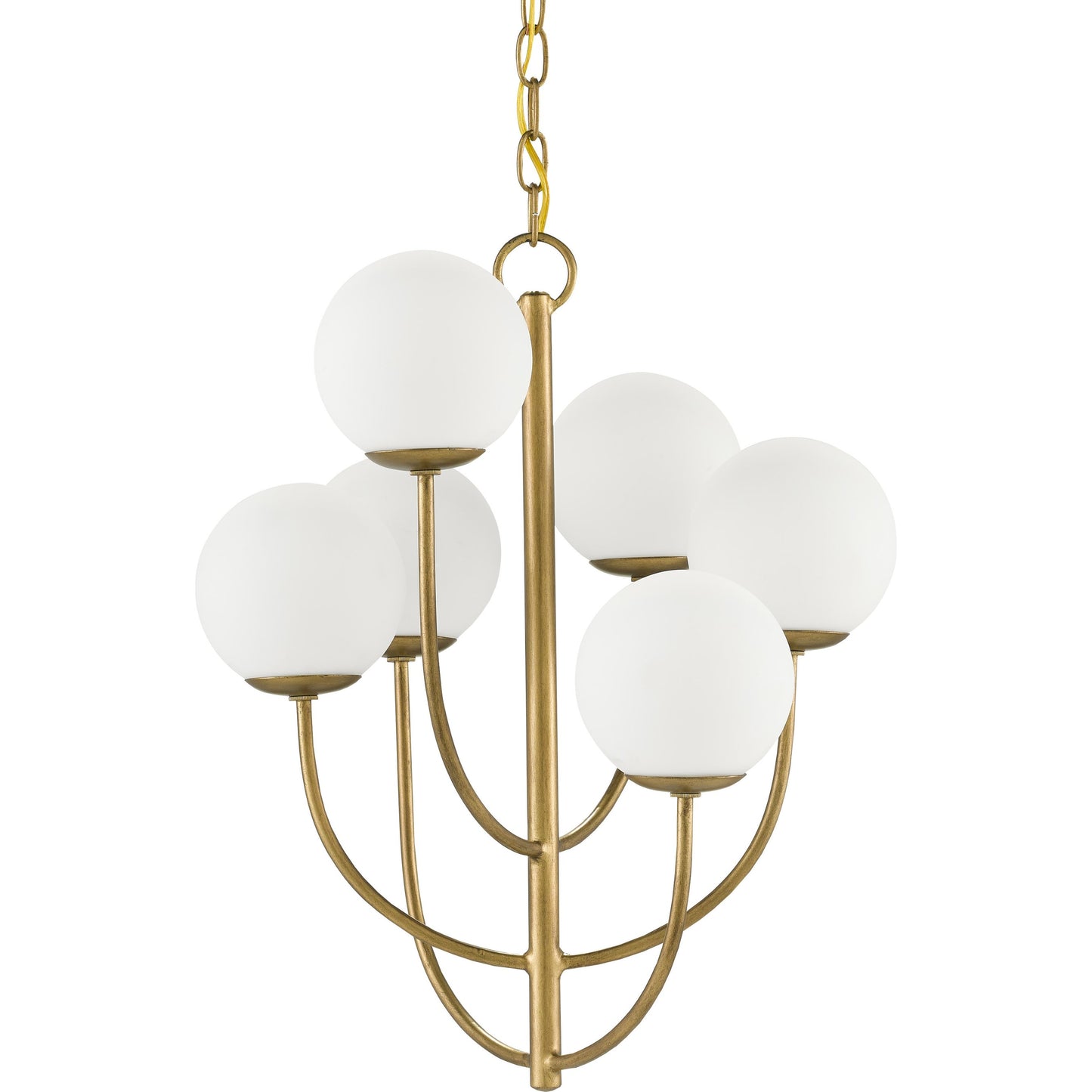 002 SI-1894585 | Additional Silo | Sunnylands Chandelier by Currey and Company in brass. Made from wrought iron, glass in a modern style.
