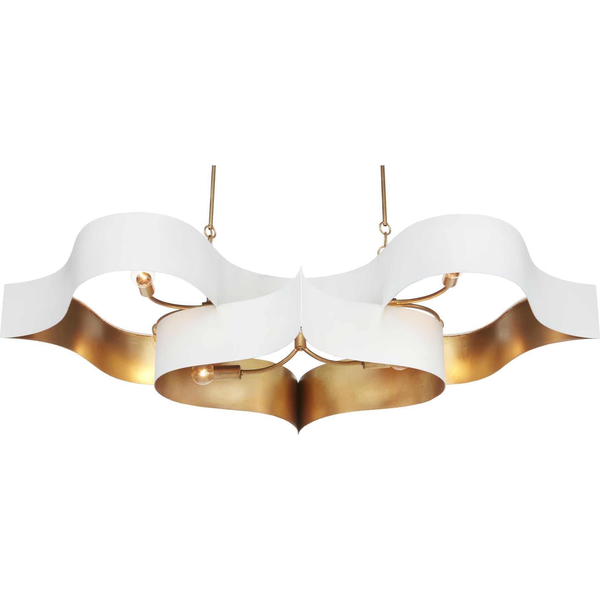 Grand Lotus Oval Chandelier by Currey and Company. Made from wrought iron in a modern style.