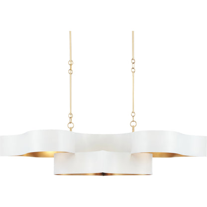 Grand Lotus Oval Chandelier by Currey and Company. Made from wrought iron in a modern style.