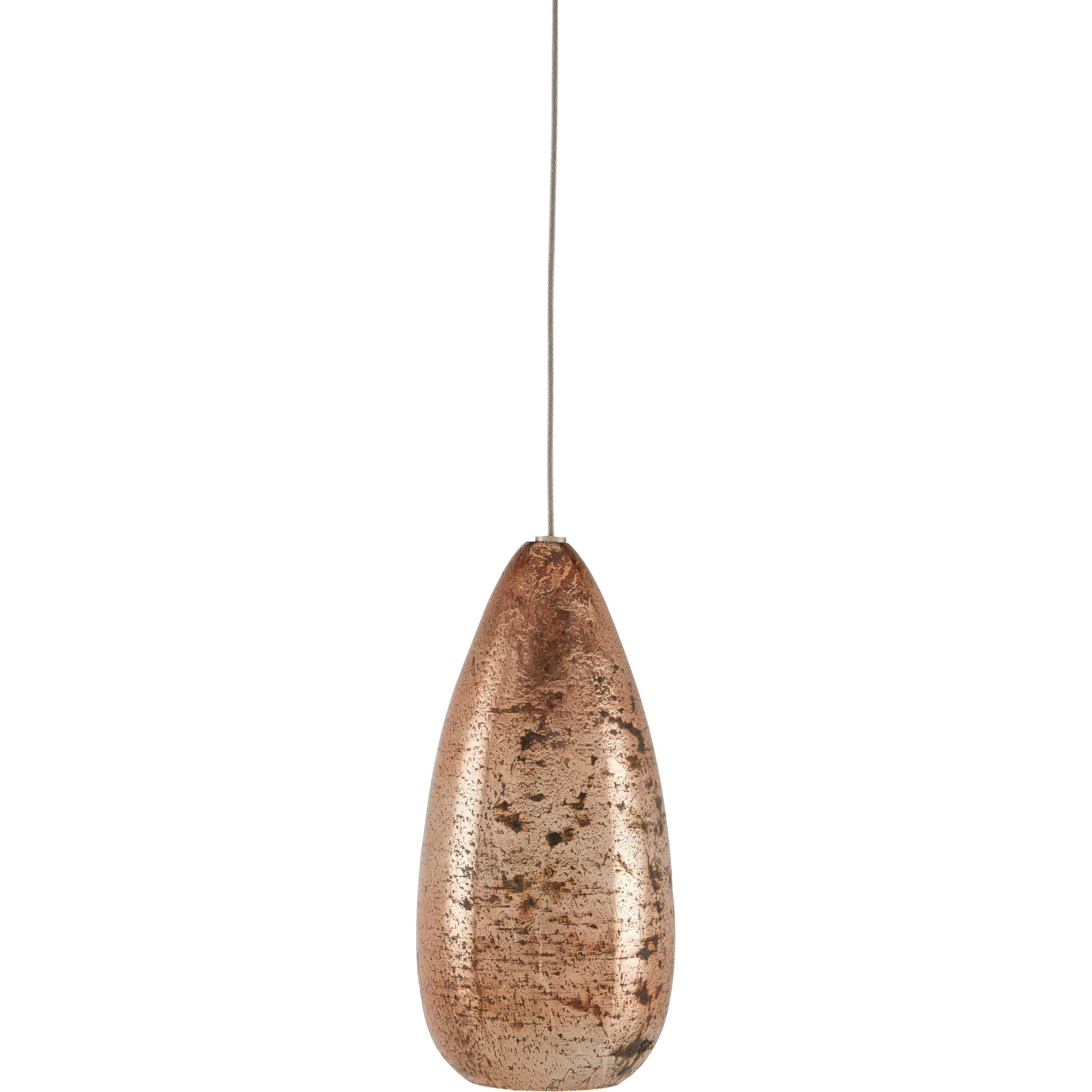 Rame 1-LIGHT Multi-Drop Pendant by Currey and Company in copper, silver. Made from antique copper, glass in a transitional style.