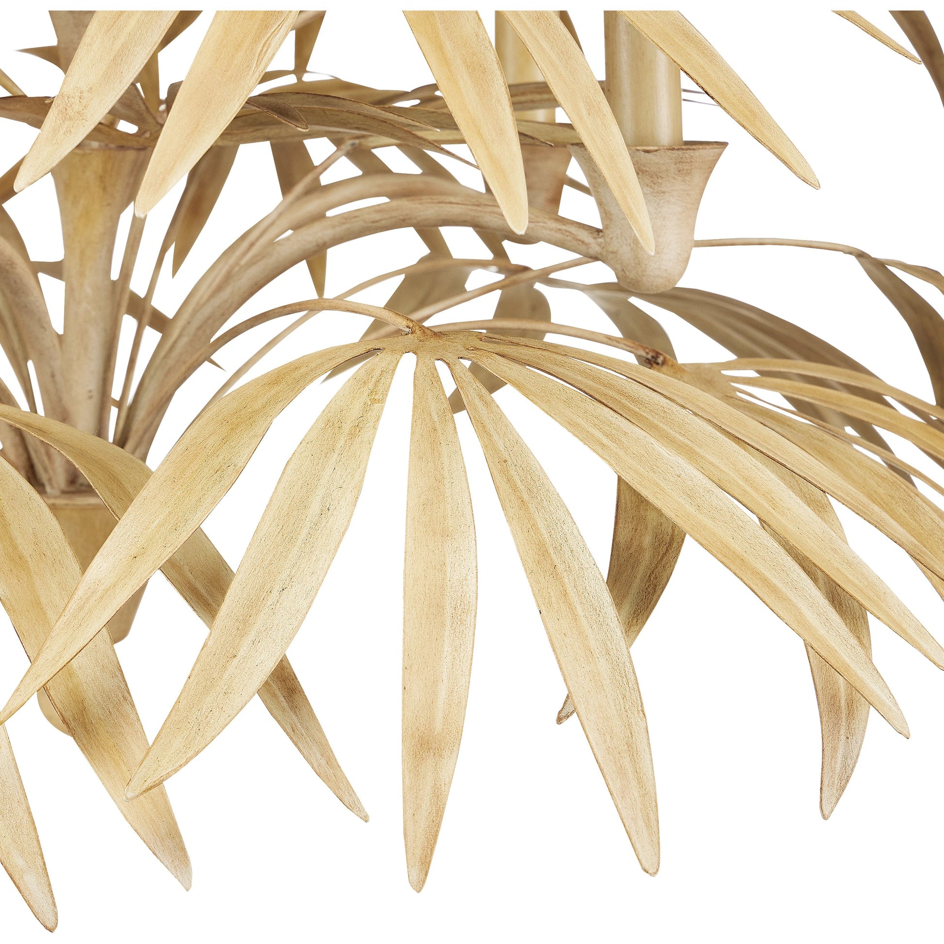 Calliope Chandelier by Currey and Company in coco cream. Made from wrought iron in a modern style.