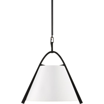 Frey Pendant by Currey and Company in satin black, brushed brown. Made from metal in a transitional style.
